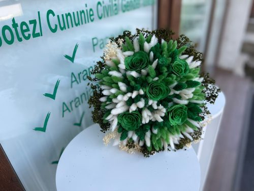 Buchet Mireasa Verde-Alb