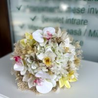 Buchet Mireasa Alb-Galben